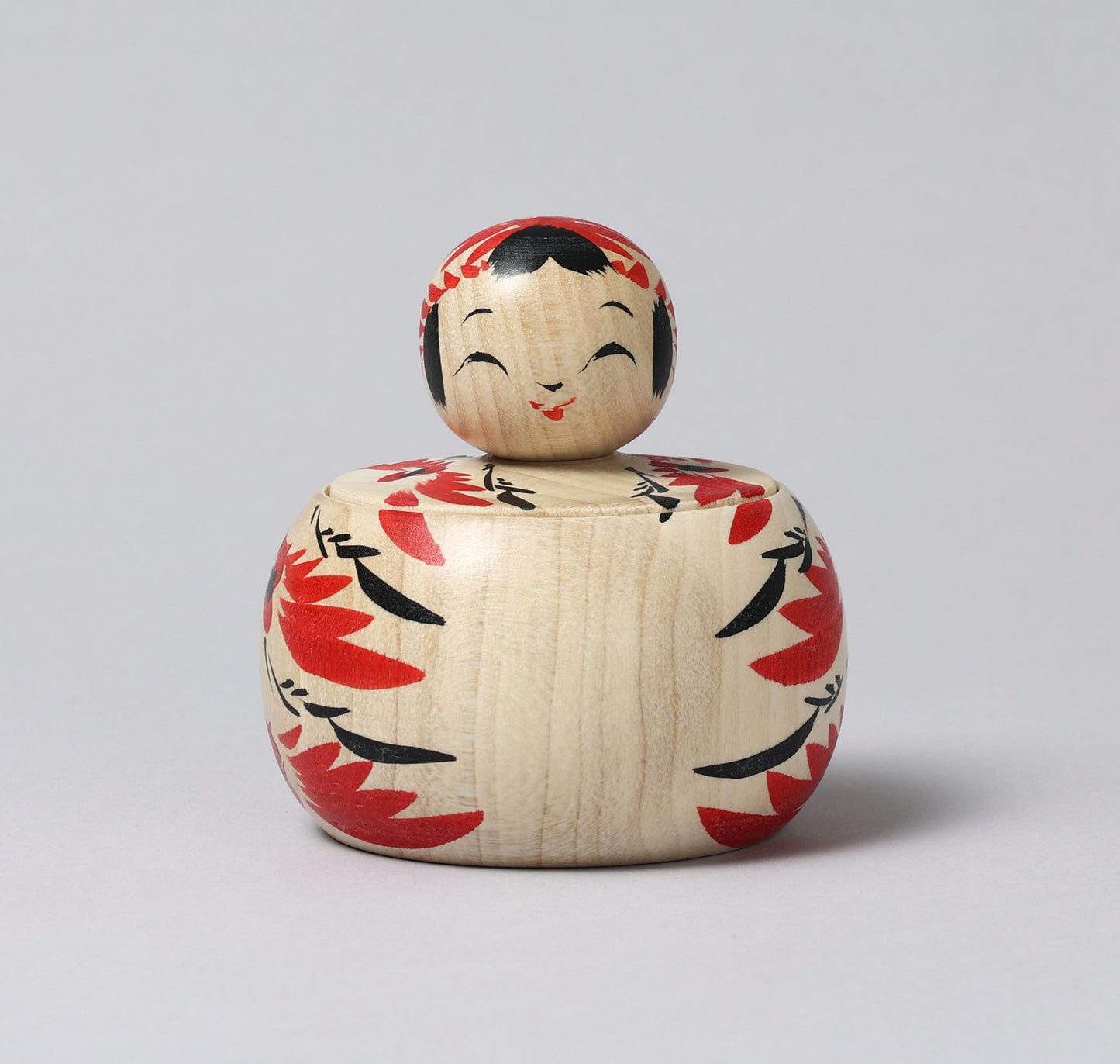 KOYAMA, Yoshimi 小山芳美工人 | Container style Ejiko kokeshi doll えじここけし | Togatta style 遠刈田系 | 8.5cm in height