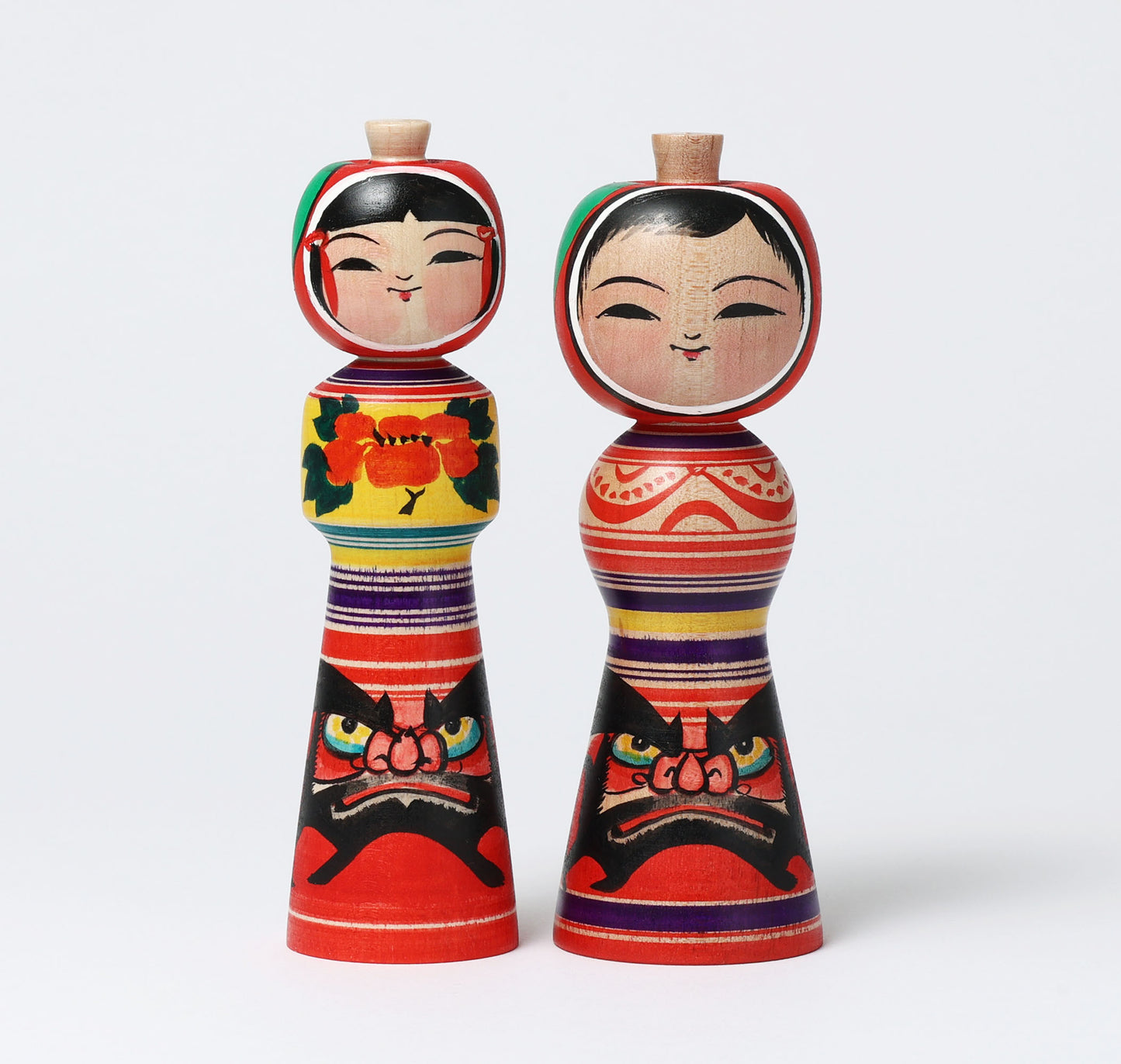 阿保 武智秀 阿保六知秀工人 |だるま絵とりんごこけし だるま絵こけし-りんご |津軽風 津軽系 |高さ15cm