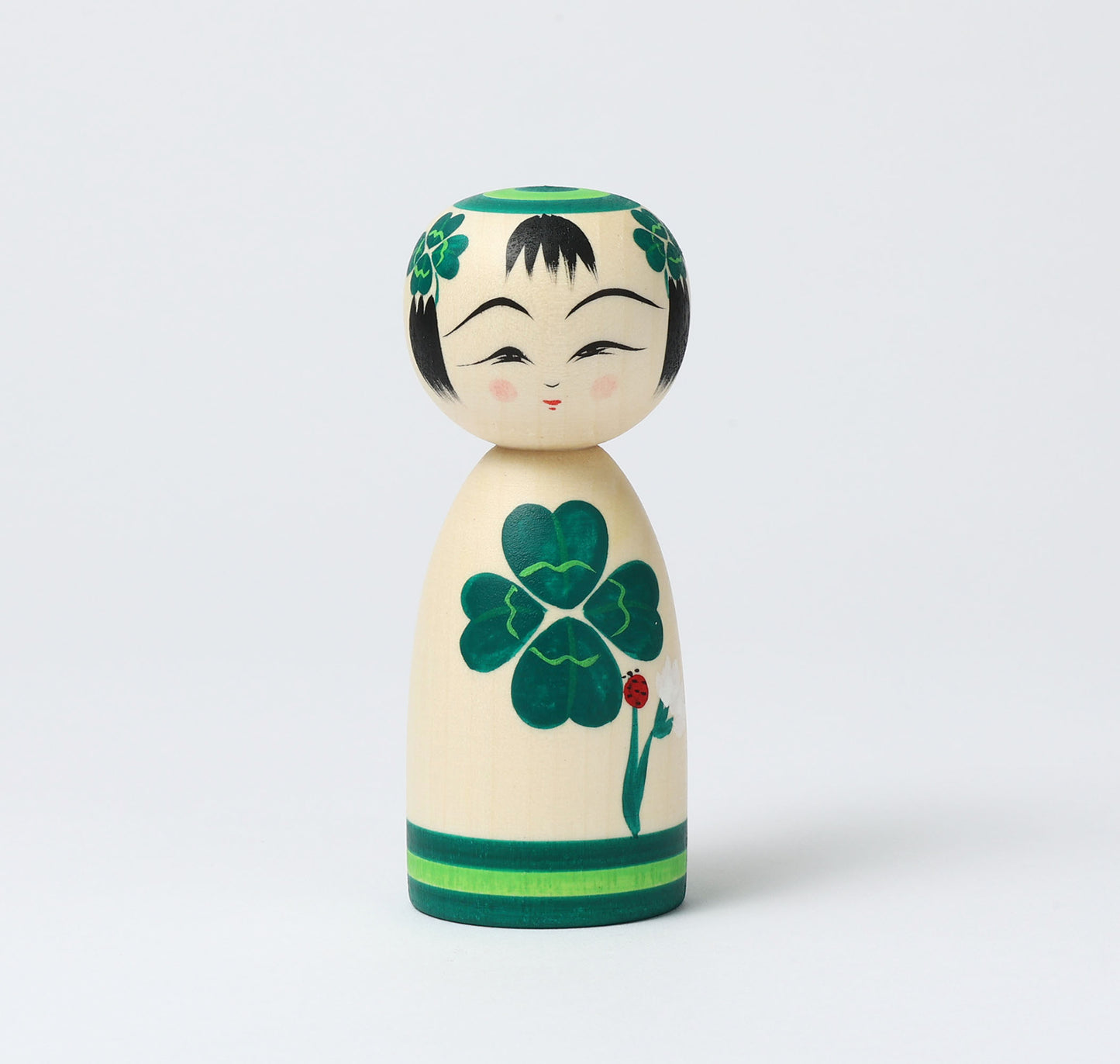 平賀 輝幸 平賀輝幸工人 | 平賀輝幸工人四つ葉のクローバーこけし 四つ葉のクローバーこけし | 四つ葉のクローバーこけし作並スタイル 作並系 |高さ11.5cm