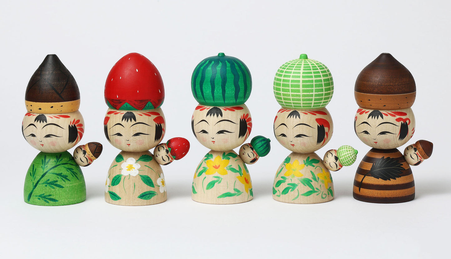 平賀 輝幸 平賀輝幸工人 | 平賀輝幸工人子守りフルーツこけし フルーツ子守りこけし |作並スタイル 作並系 |高さ12cm