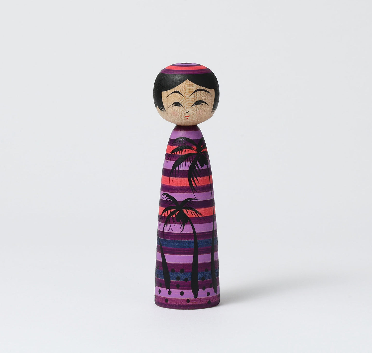 HIRAGA, Teruyuki 平賀輝幸工人 | Yashinoki-palm tree kokeshi doll ヤシの木こけし | Sakunami style 作並系 | 13cm in height