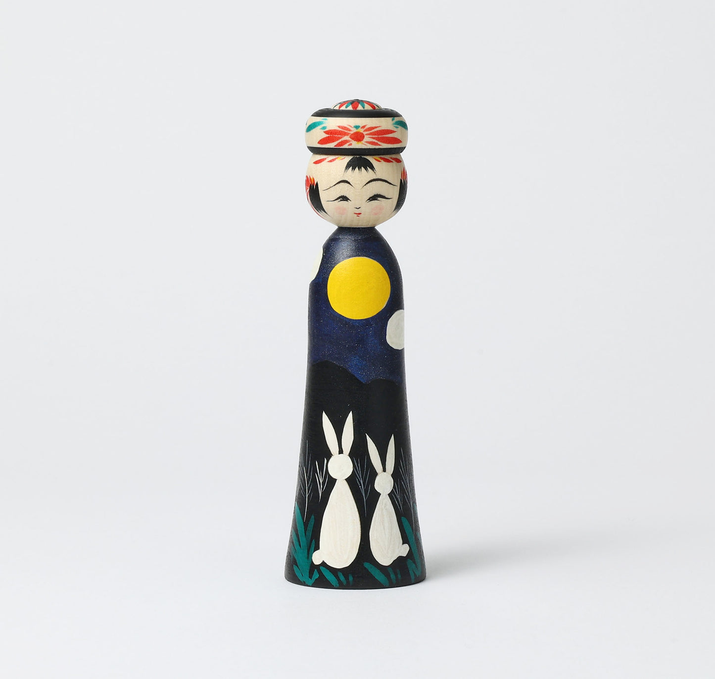 作並系こけし、平賀輝幸工人のお月見こけし