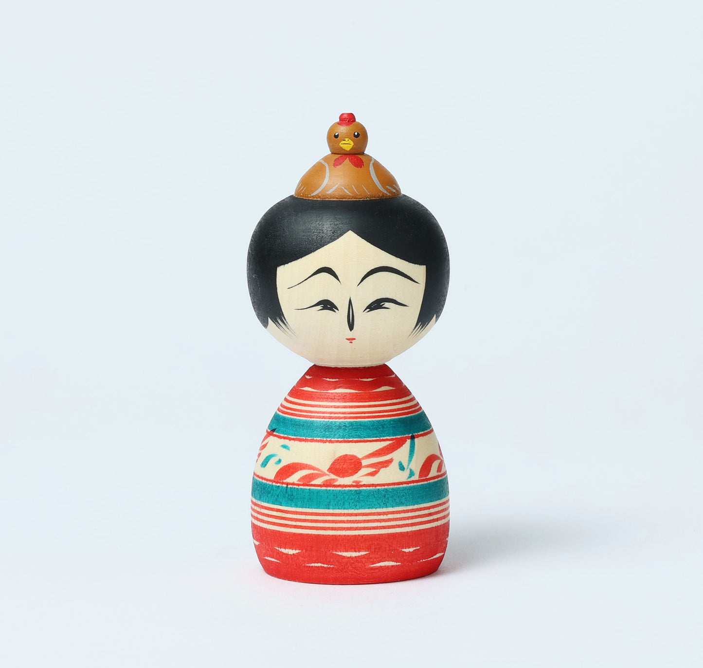 Easter themed kokeshi doll イースターこけし | HIRAGA, Teruyuki 平賀輝幸工人 | Sakunami style 作並系 | 11.5cm in height
