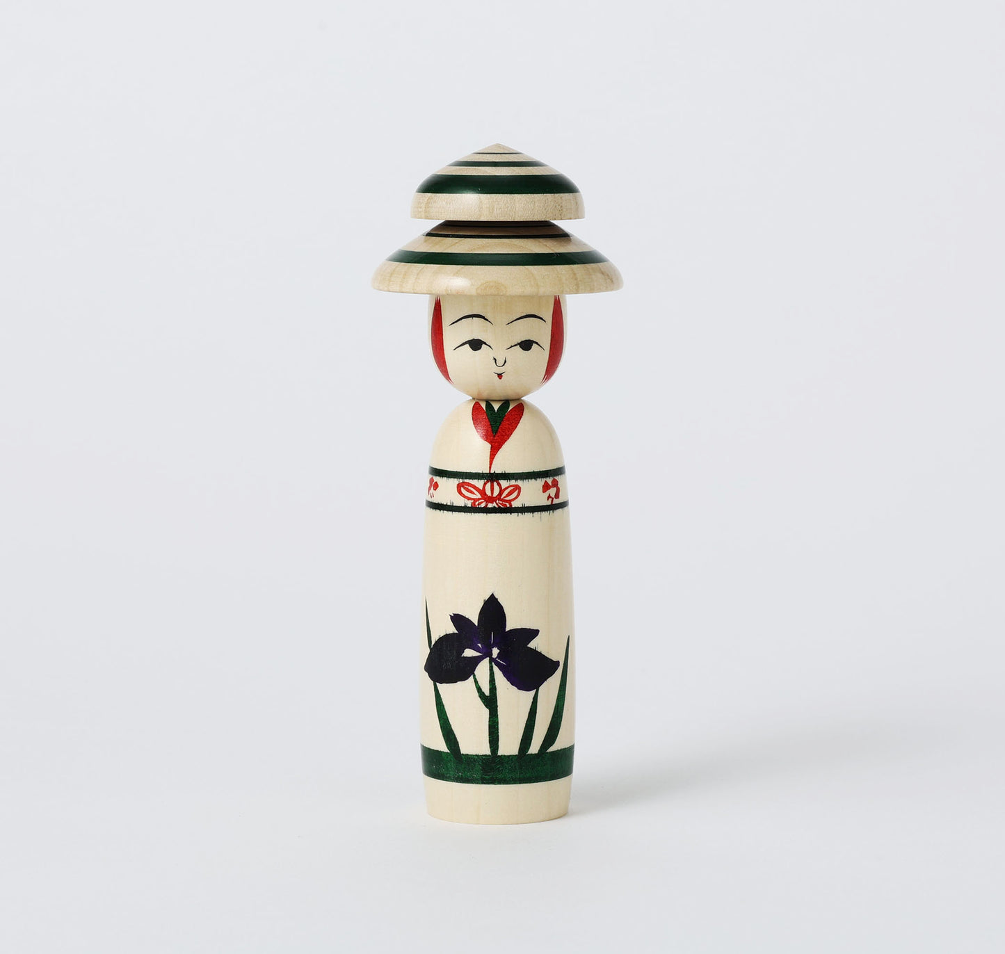 Tagajo kokeshi 多賀城こけし | KANO, Hiroshi 加納博工人 | Sakunami style 作並系 | 14cm in height