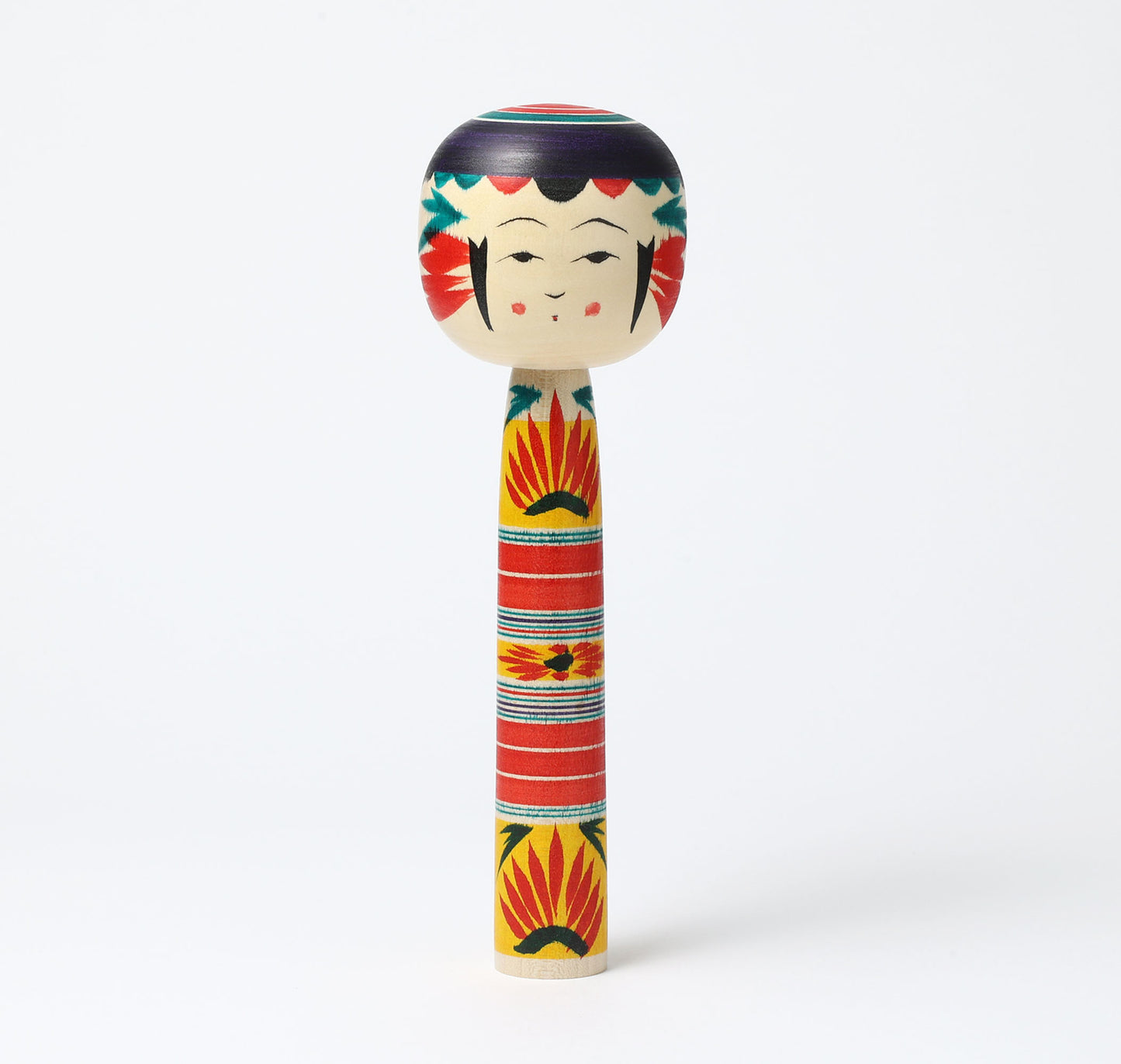 A dento-traditional Yajiro style kokeshi doll, by Atsushi Kimura.