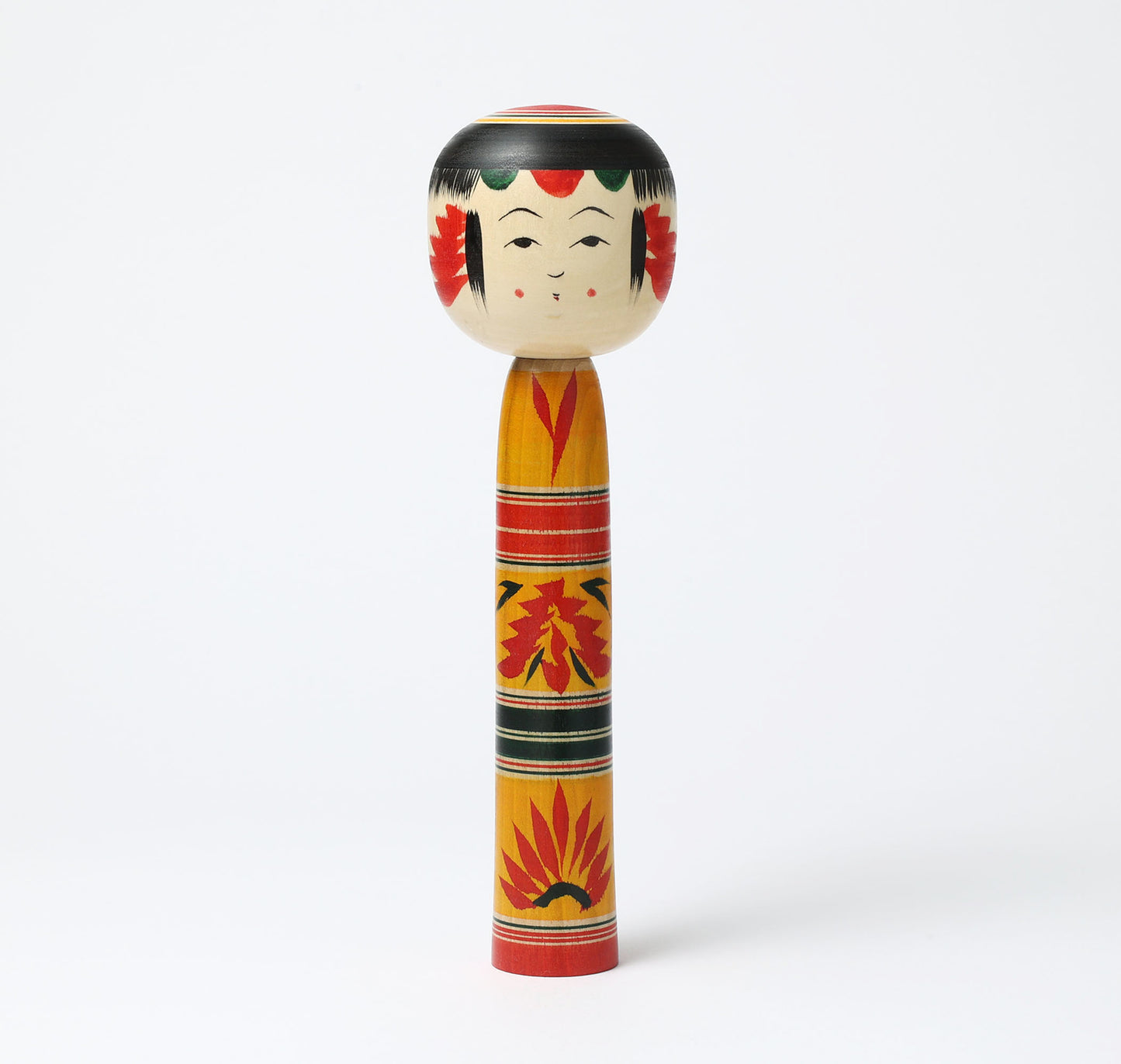 A dento-traditional Yajiro style kokeshi doll, by Atsushi Kimura.