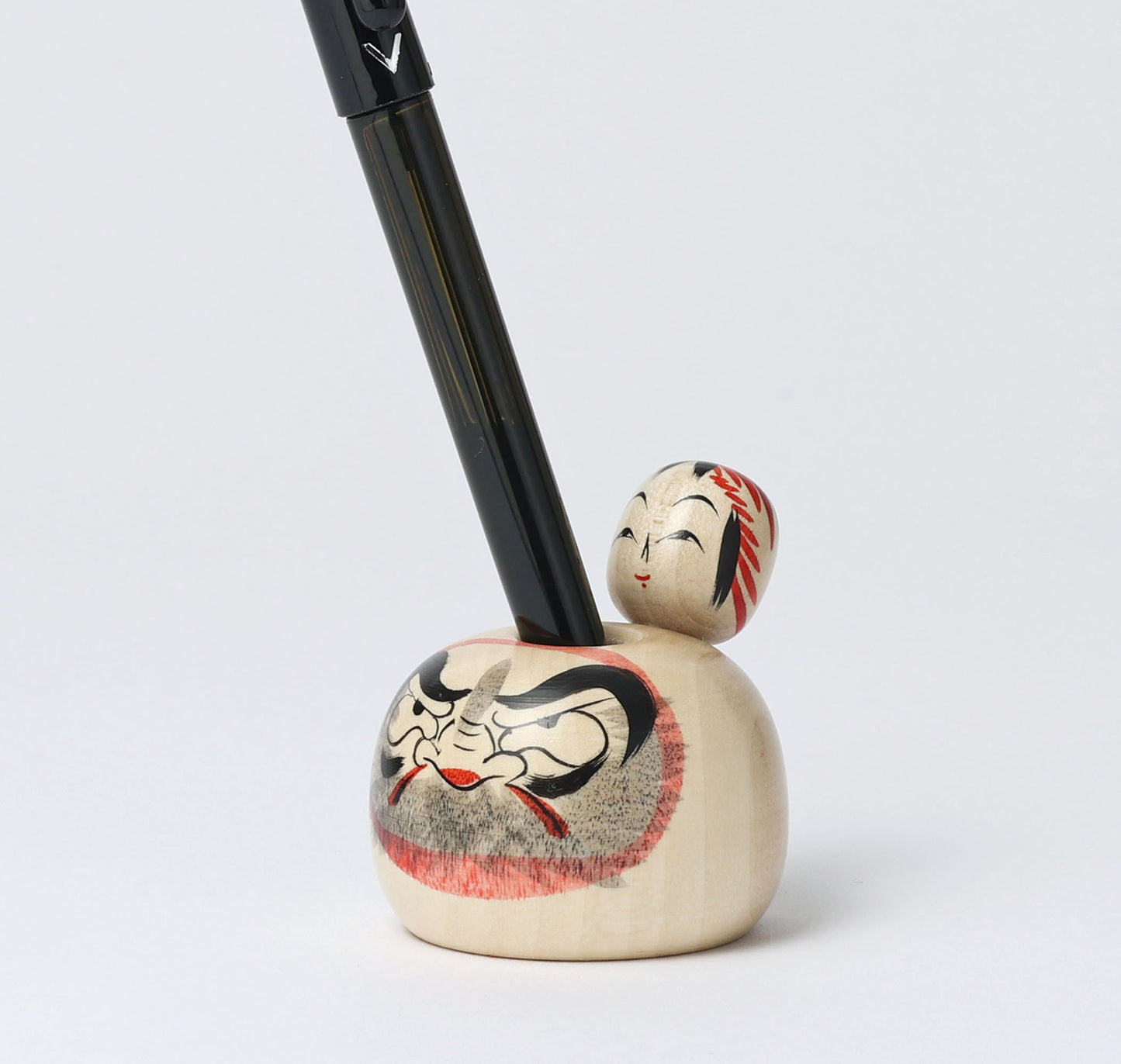 Daruma kokeshi doll-pen holder だるまペン立て | HAYASAKA, Masahiro 早坂政弘工人 | Togatta style 遠刈田系 | 5.5cm in height