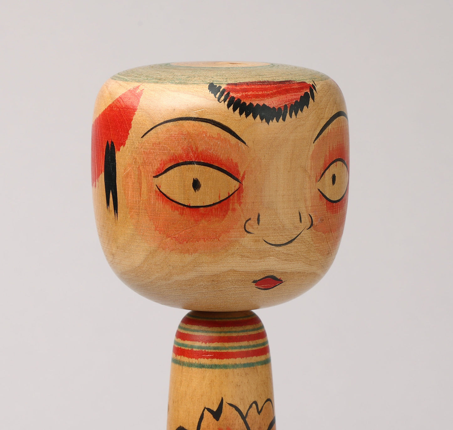 ビンテージ中ノ沢スタイルこけし - たこ坊主、瀬谷十治作 (1924-2004) | こけし古物 瀬谷重治(中ノ沢系たこ坊主)