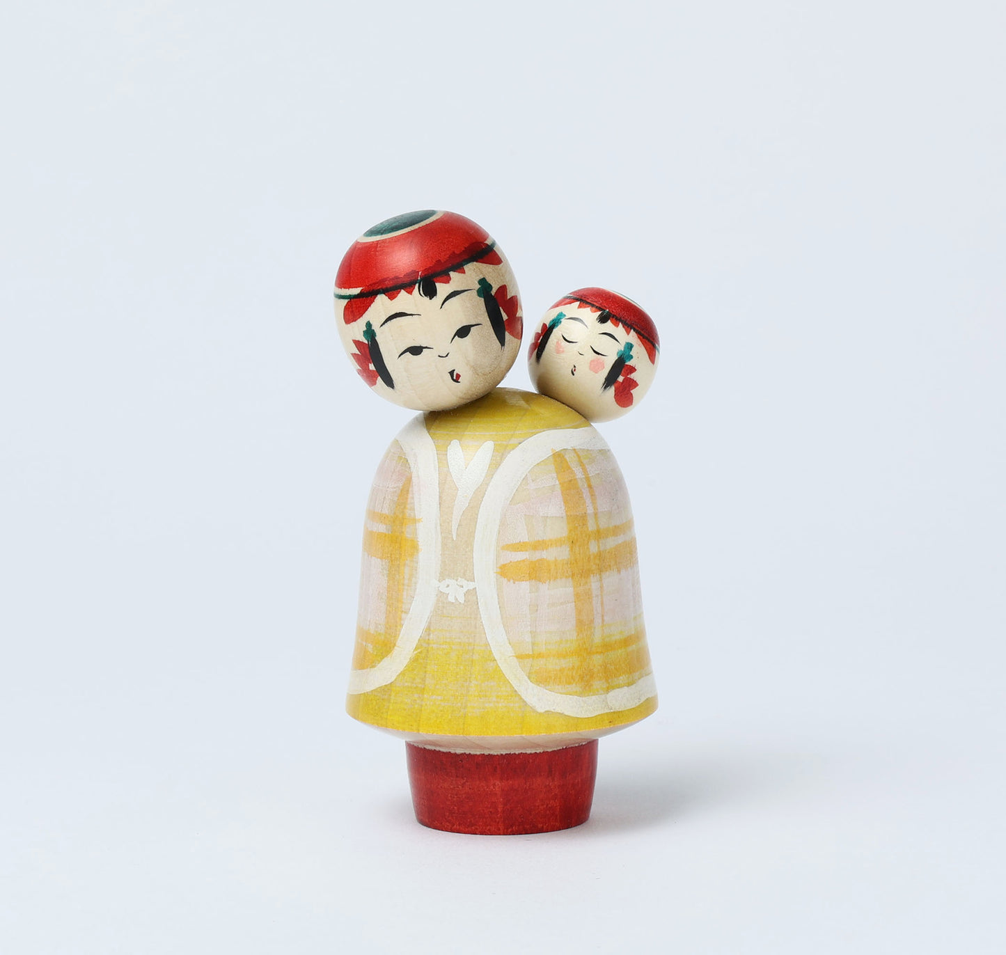 Komori-Babysitting kokeshi doll-9 子守りこけし | IKEUCHI, Shione 池内潮音工人 | Yajiro style 弥治郎系 | 10cm in height