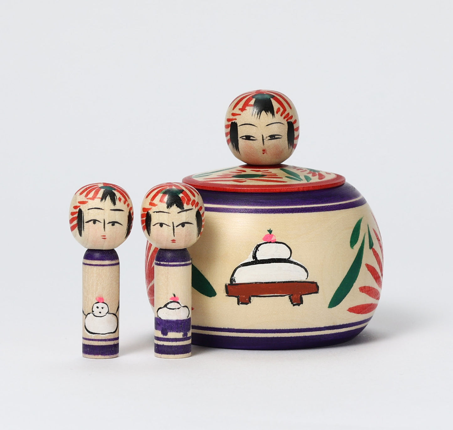 Oshogatsu ejiko kokeshi doll-1 | OGASAWARA, Yoshio | 7cm in height