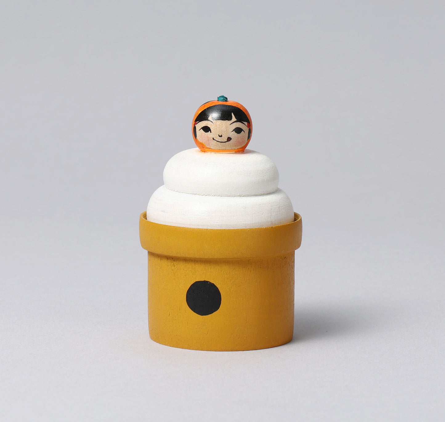 New Year kokeshi 'kagamimochi' | ABO, Masafumi 阿保正文工人 | 鏡餅こけし | Tsugaru style 津軽系 | 7cm in height from Japan