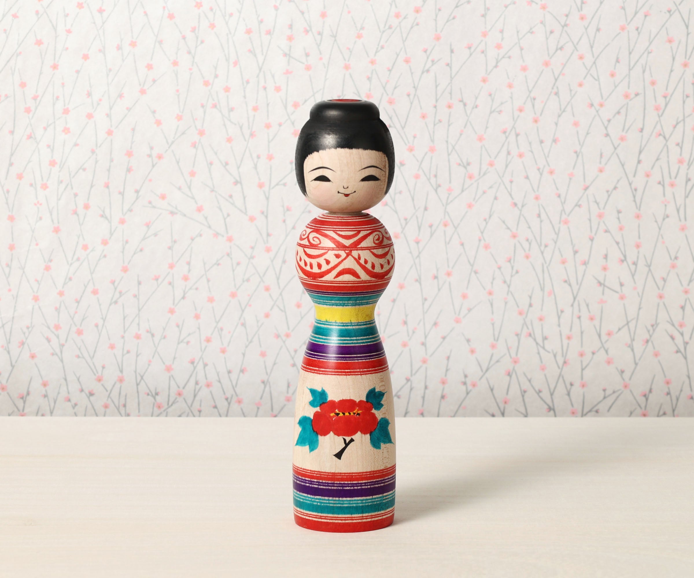 創作こけし「雁来紅」KokeshiDoll all kokeshi dolls | こけし – Shin Crafts
