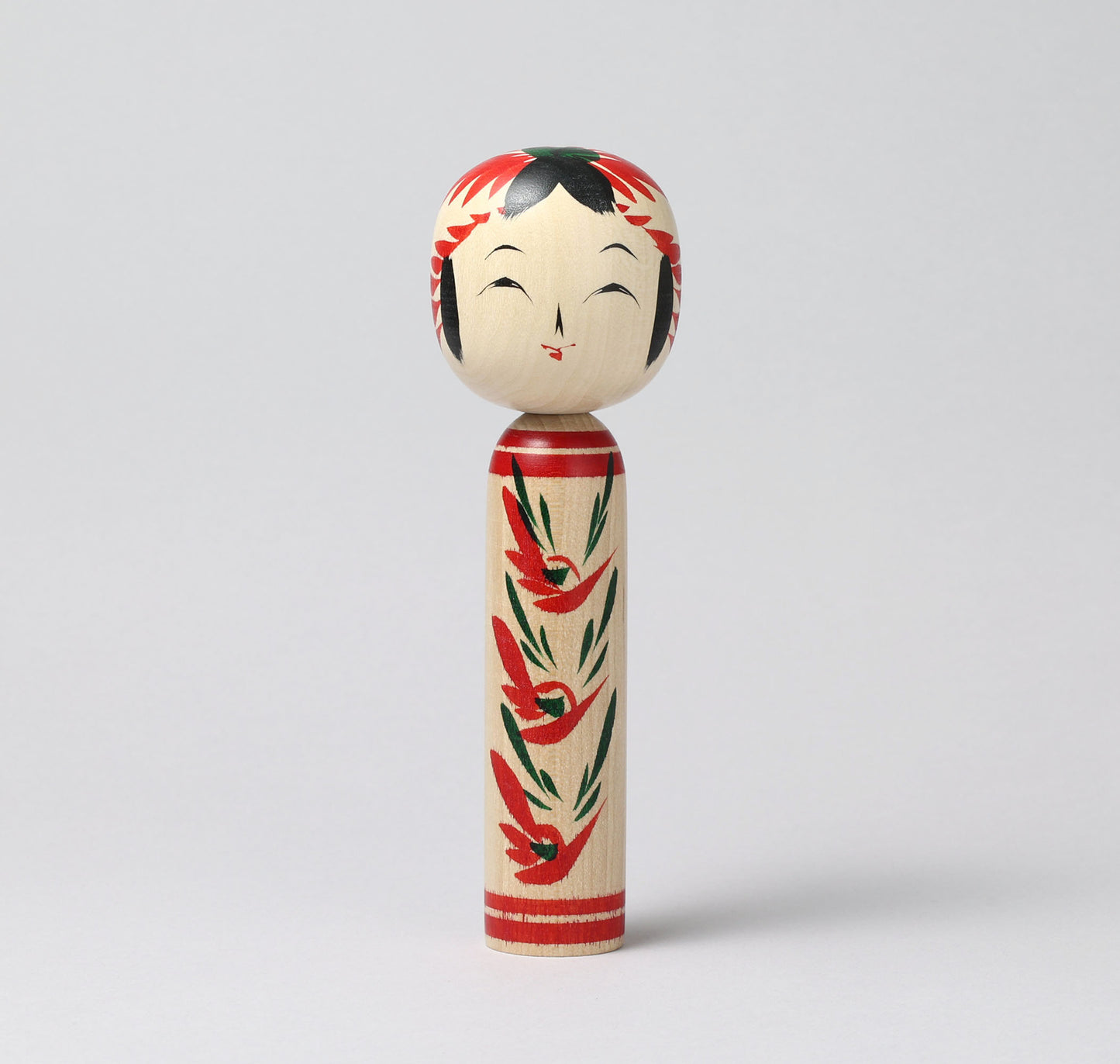 Togatta style kokeshi doll | KOYAMA, Yoshimi 小山芳美工人 | 遠刈田こけし | Togatta style 遠刈田系 | 18.5cm in height from Japan