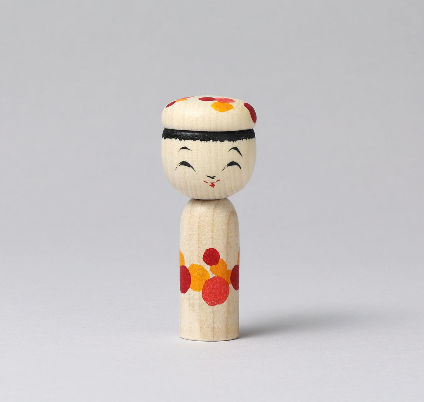 Boushi-hat kokeshi doll | KOYAMA, Yoshimi 小山芳美工人 | 帽子こけし | Togatta style 遠刈田系 | 7.5cm in height from Japan