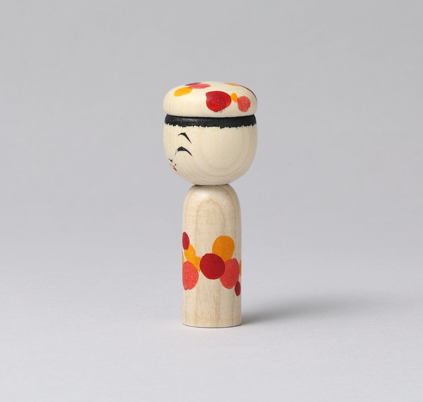 Boushi-hat kokeshi doll | KOYAMA, Yoshimi 小山芳美工人 | 帽子こけし | Togatta style 遠刈田系 | 7.5cm in height from Japan