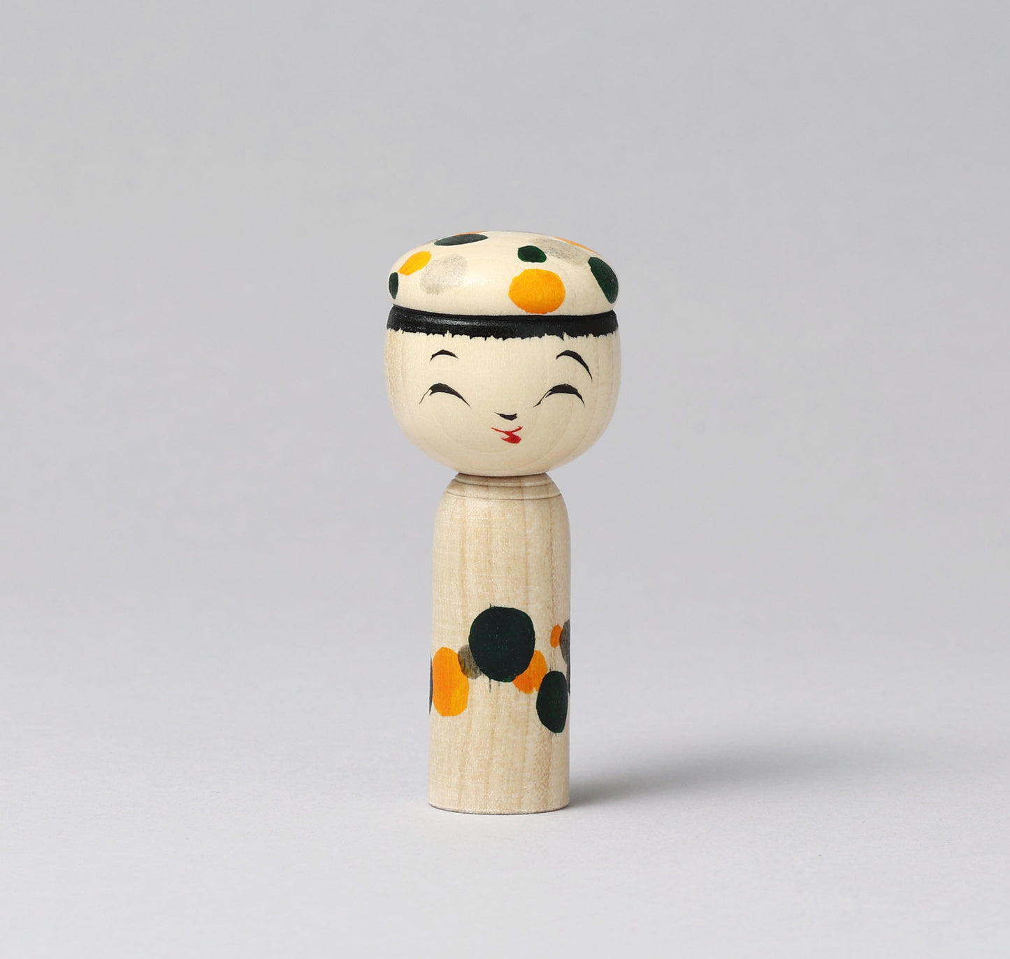 Boushi-hat kokeshi doll | KOYAMA, Yoshimi 小山芳美工人 | 帽子こけし | Togatta style 遠刈田系 | 7.5cm in height from Japan