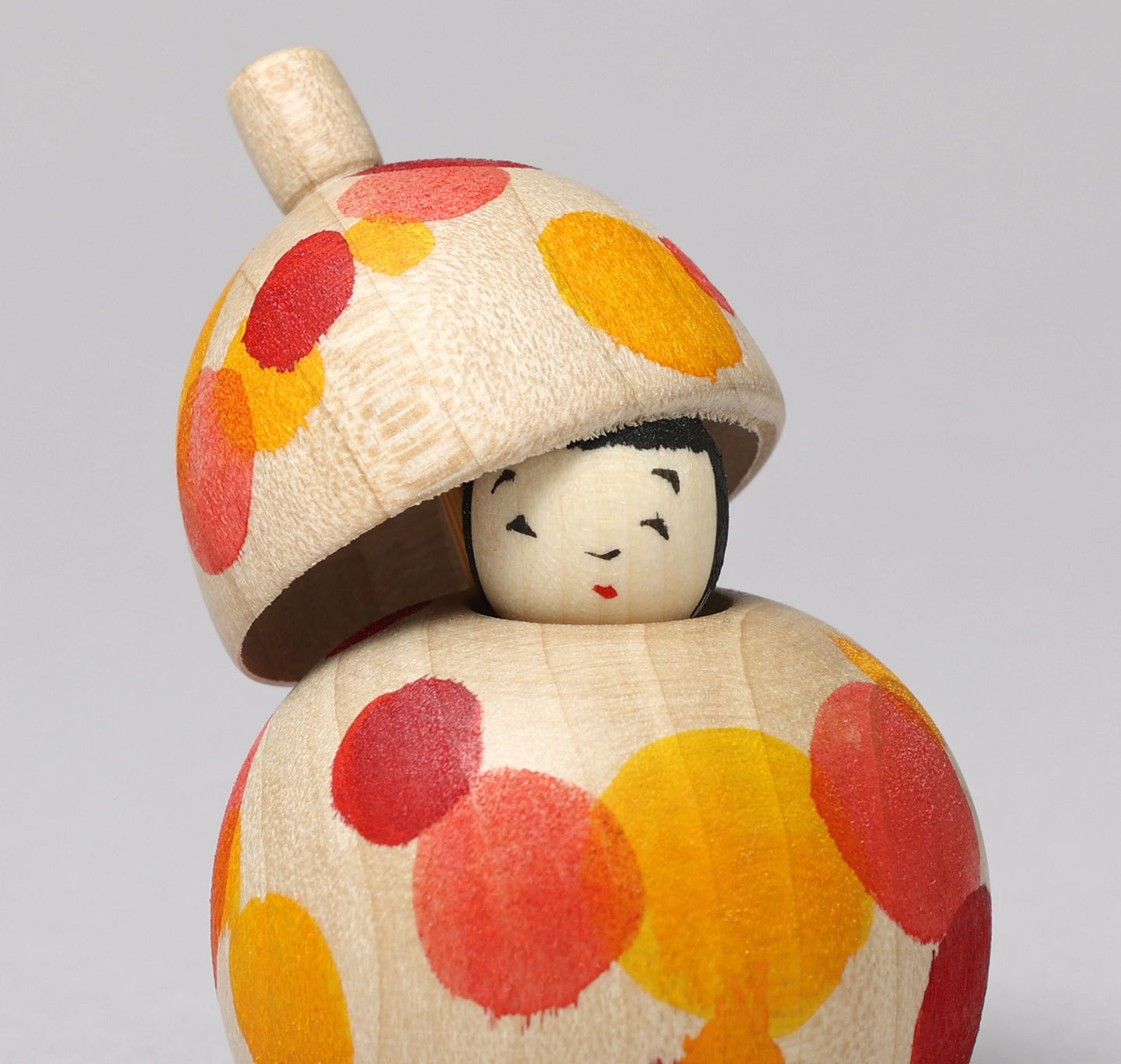 Kasa-umbrella kokeshi doll | KOYAMA, Yoshimi 小山芳美工人 | 傘こけし | Togatta style 遠刈田系 | 6cm in height from Japan