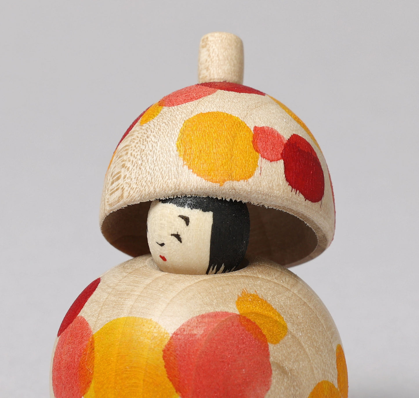 Kasa-umbrella kokeshi doll | KOYAMA, Yoshimi 小山芳美工人 | 傘こけし | Togatta style 遠刈田系 | 6cm in height from Japan