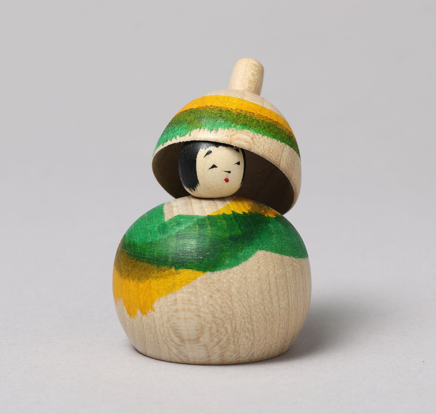 Kasa-umbrella kokeshi doll | KOYAMA, Yoshimi 小山芳美工人 | 傘こけし | Togatta style 遠刈田系 | 6cm in height from Japan