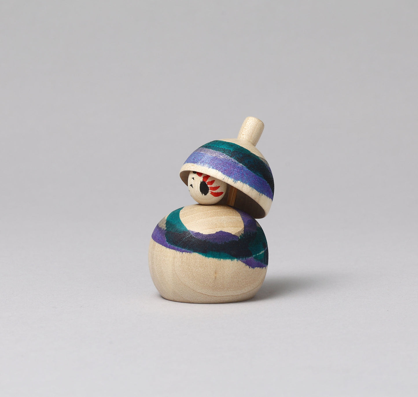 Kasa-umbrella kokeshi doll | KOYAMA, Yoshimi 小山芳美工人 | 傘こけし | Togatta style 遠刈田系 | 6cm in height from Japan