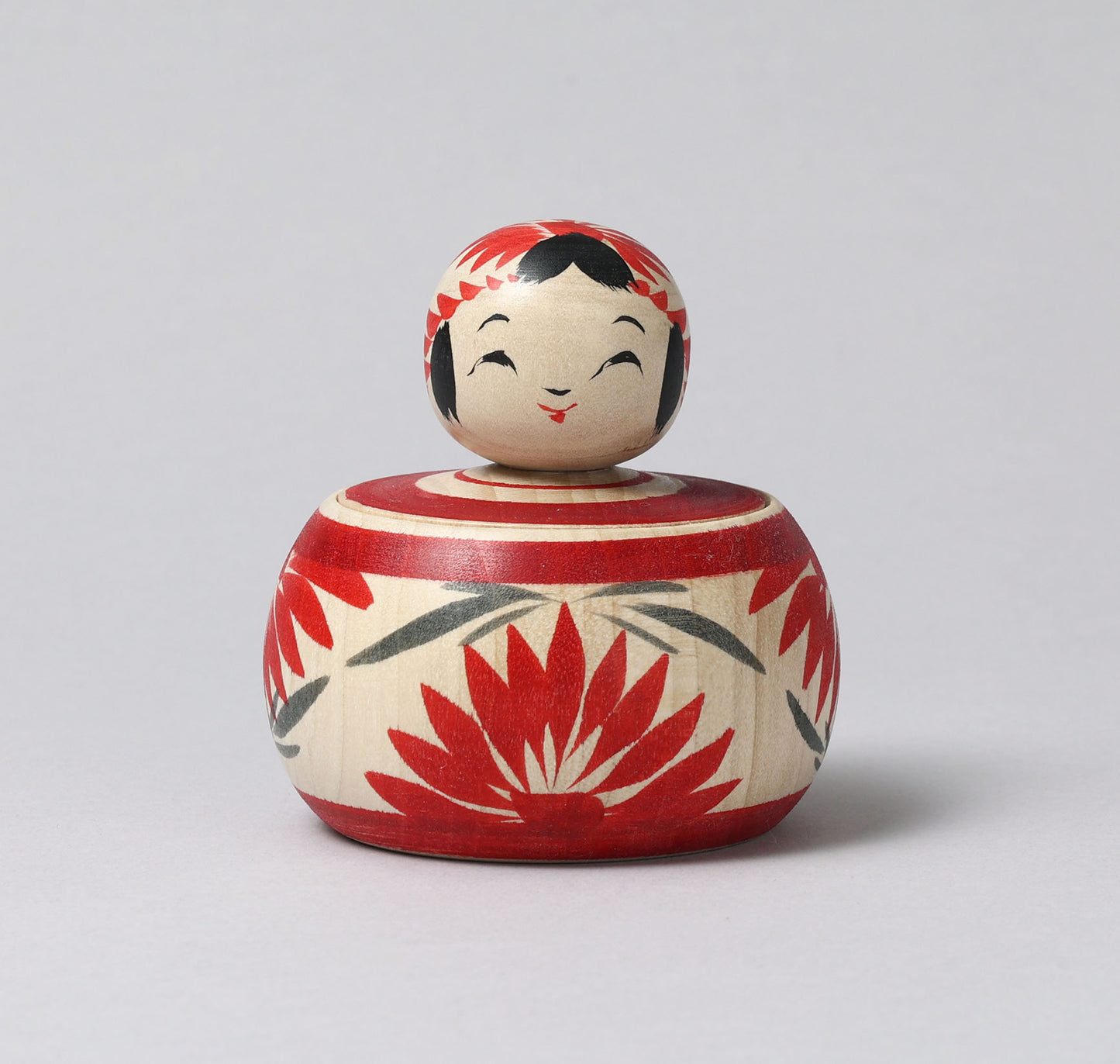 Container style Ejiko kokeshi doll | KOYAMA, Yoshimi 小山芳美工人 | えじここけし | Togatta style 遠刈田系 | 8.5cm in height from Japan