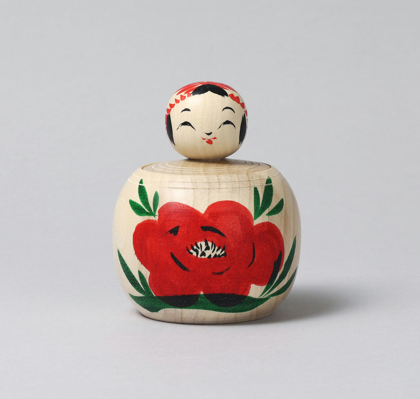 Container style Ejiko kokeshi doll | KOYAMA, Yoshimi 小山芳美工人 | えじここけし | Togatta style 遠刈田系 | 9cm in height from Japan