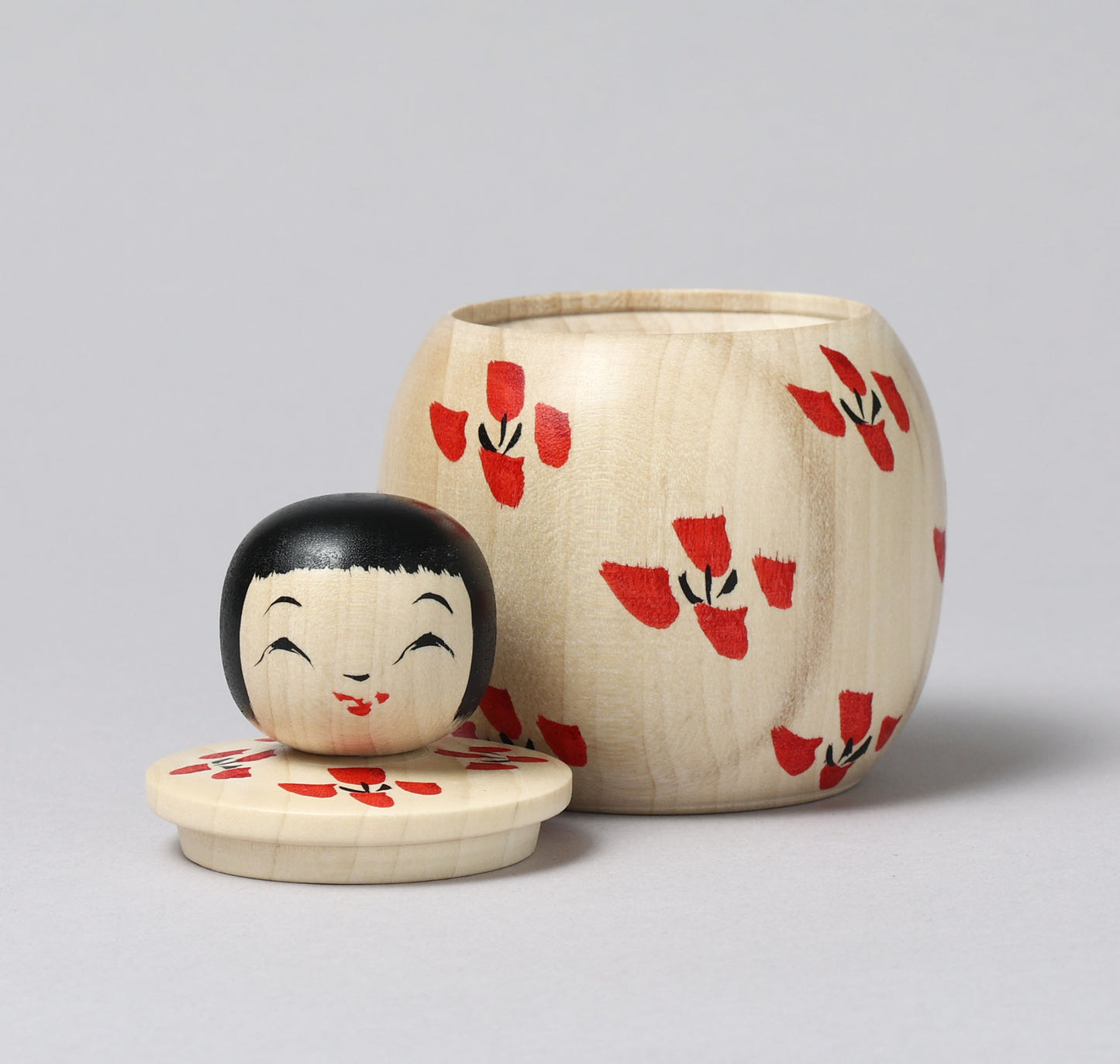 Container style Ejiko kokeshi doll | KOYAMA, Yoshimi 小山芳美工人 | えじここけし | Togatta style 遠刈田系 | 9.5cm in height from Japan