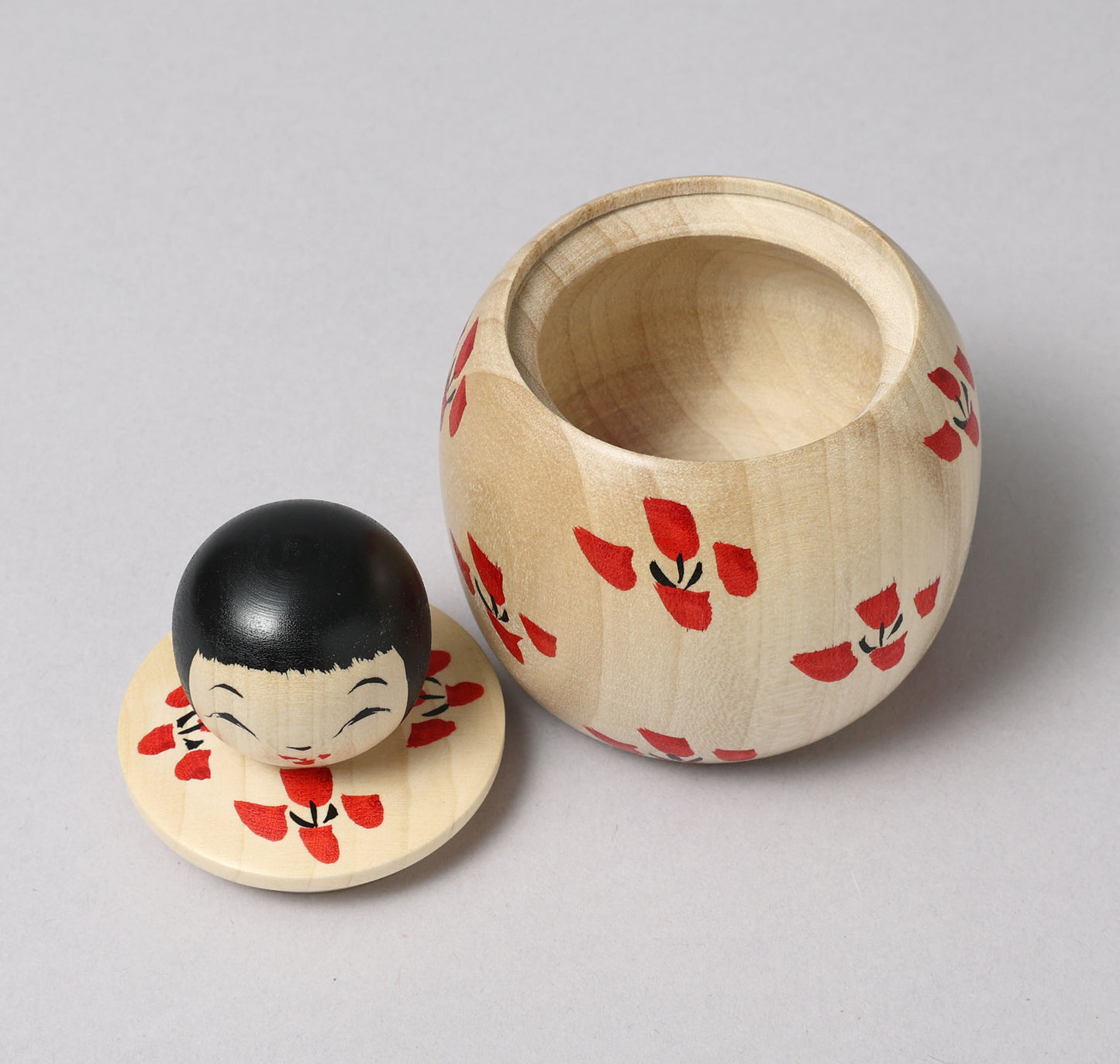 Container style Ejiko kokeshi doll | KOYAMA, Yoshimi 小山芳美工人 | えじここけし | Togatta style 遠刈田系 | 9.5cm in height from Japan