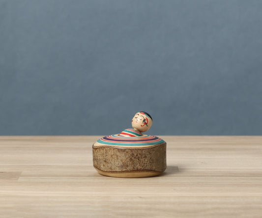 Vintage Tamairi ejiko kokeshi doll  玉入りえじこ | SATO, Kouichi (1936-) 佐藤幸一工人 | Yajiro style 弥治郎系 | 5cm in height