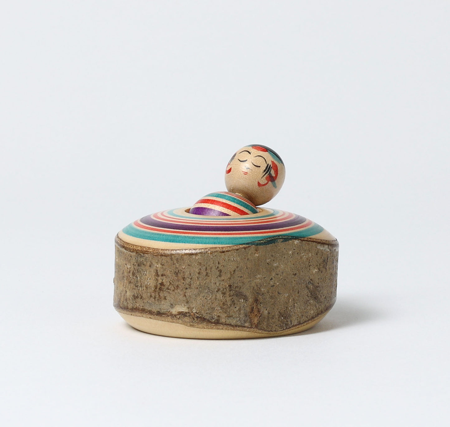 Vintage Tamairi ejiko kokeshi doll  玉入りえじこ | SATO, Kouichi (1936-) 佐藤幸一工人 | Yajiro style 弥治郎系 | 5cm in height