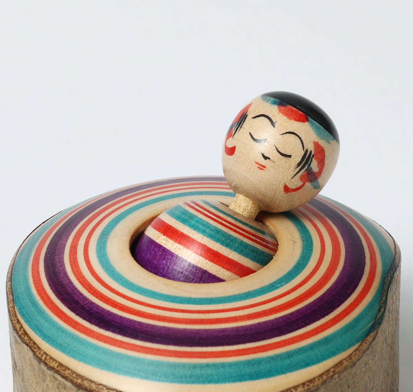 Vintage Tamairi ejiko kokeshi doll  玉入りえじこ | SATO, Kouichi (1936-) 佐藤幸一工人 | Yajiro style 弥治郎系 | 5cm in height