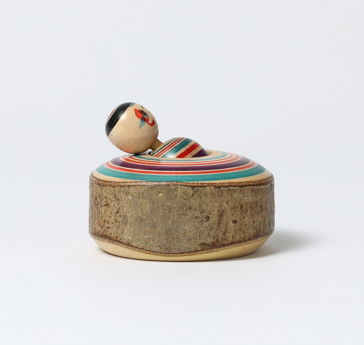 Vintage Tamairi ejiko kokeshi doll  玉入りえじこ | SATO, Kouichi (1936-) 佐藤幸一工人 | Yajiro style 弥治郎系 | 5cm in height