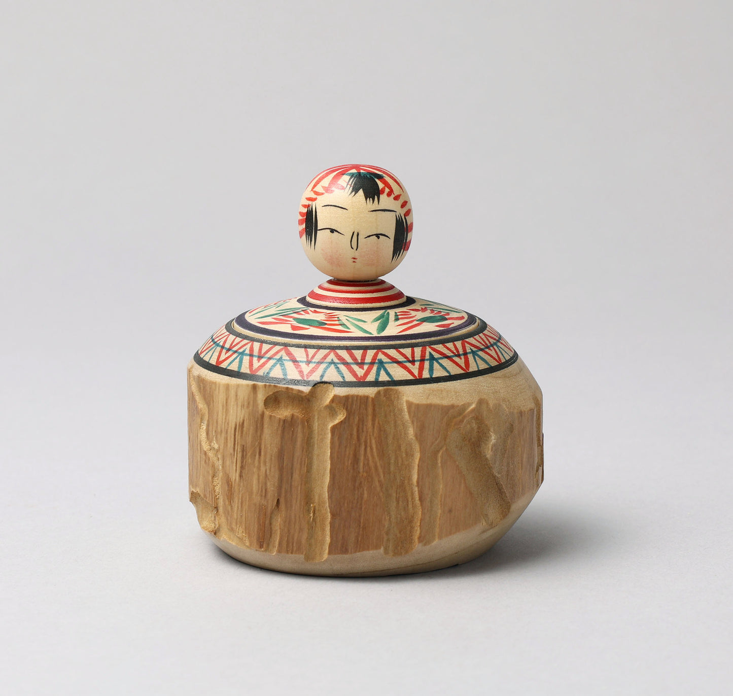 OGASAWARA, Yoshio 小笠原義雄工人 | pot style of Ejiko kokeshi doll- えじここけし | Togatta style 遠刈田系