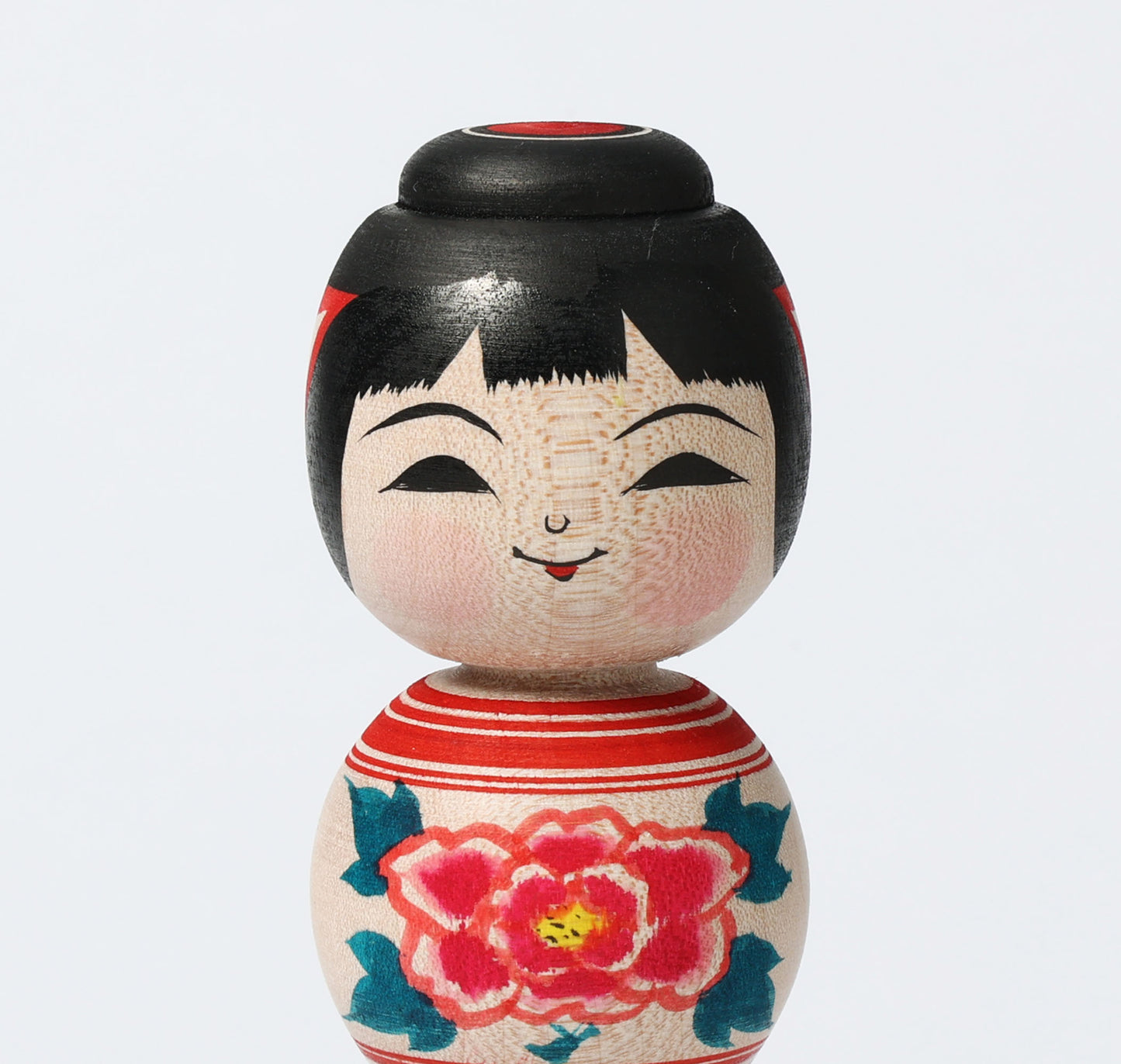ABO, Masafumi 阿保正文工人 | Asagao-morning glory kokeshi doll 朝顔こけし | Tsugaru style 津軽系 | 15cm in height