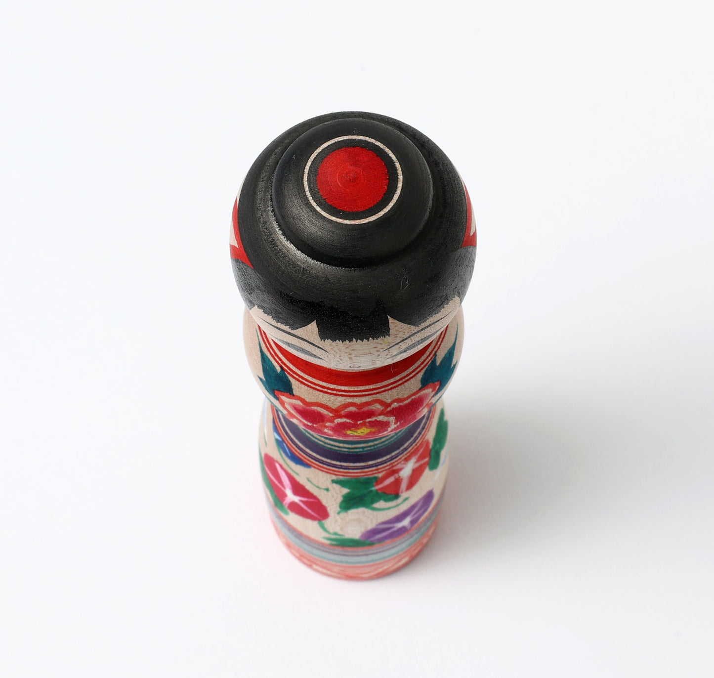 ABO, Masafumi 阿保正文工人 | Asagao-morning glory kokeshi doll 朝顔こけし | Tsugaru style 津軽系 | 15cm in height