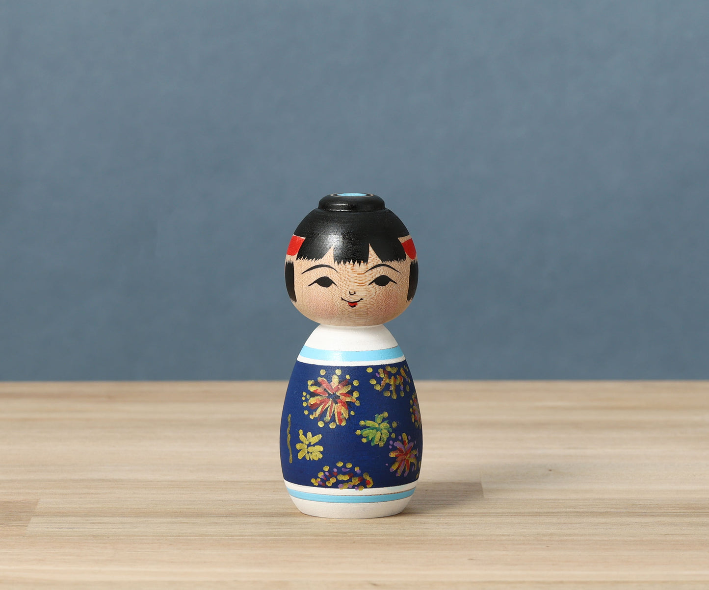 ABO, Masafumi 阿保正文工人 | Hanabi-fireworks kokeshi doll 花火こけし | Tsugaru style 津軽系 | 9cm in height