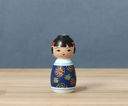 ABO, Masafumi 阿保正文工人 | Hanabi-fireworks kokeshi doll 花火こけし | Tsugaru style 津軽系 | 9cm in height