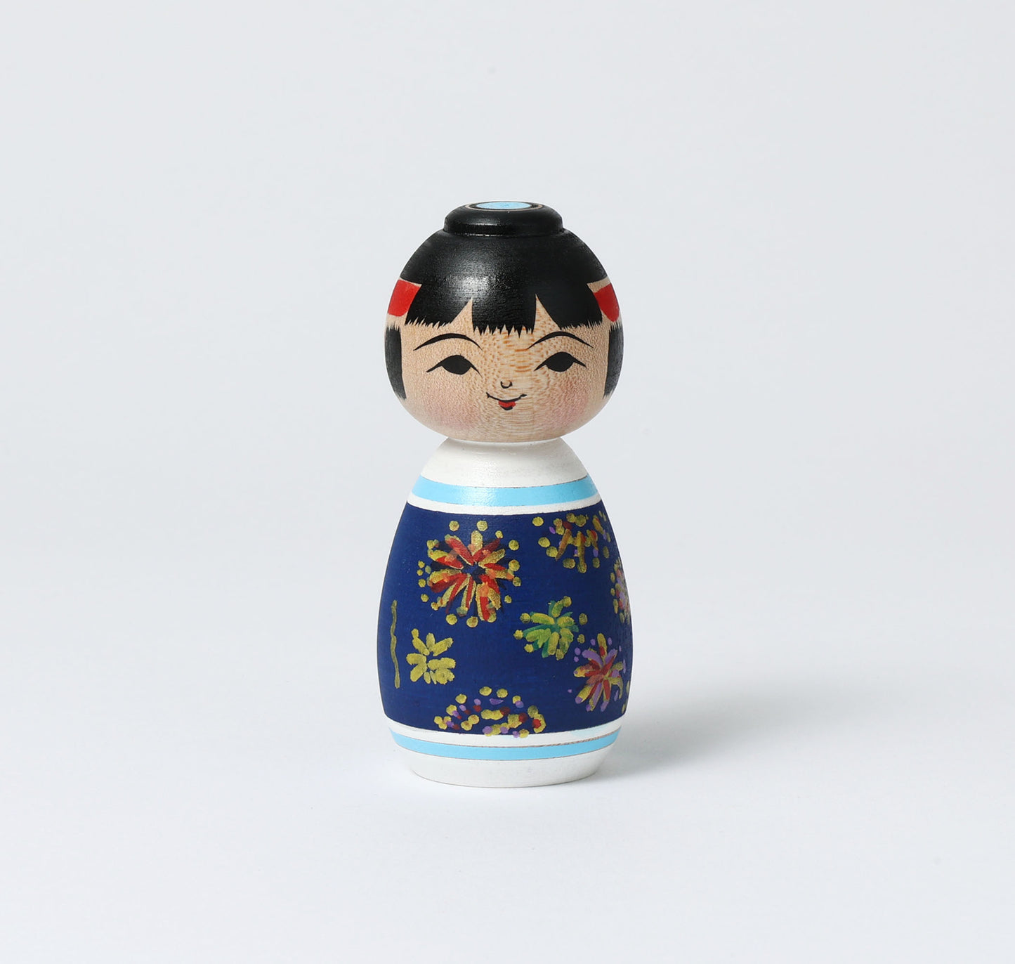 ABO, Masafumi 阿保正文工人 | Hanabi-fireworks kokeshi doll 花火こけし | Tsugaru style 津軽系 | 9cm in height