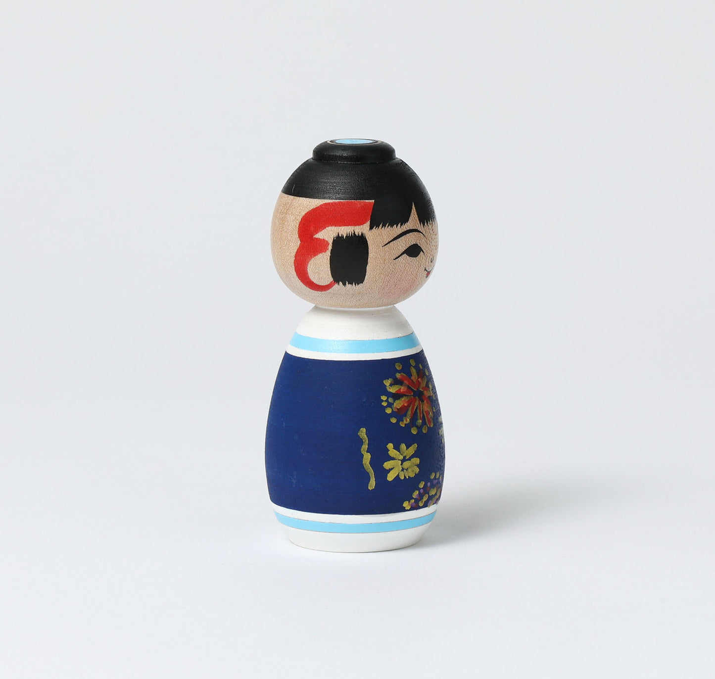 ABO, Masafumi 阿保正文工人 | Hanabi-fireworks kokeshi doll 花火こけし | Tsugaru style 津軽系 | 9cm in height