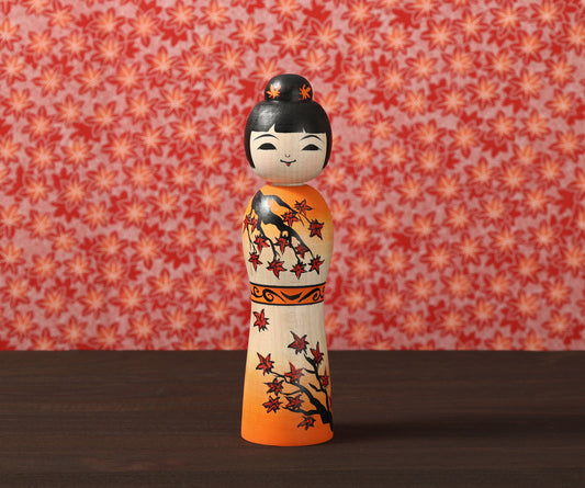 ABO, Masafumi 阿保正文工人 | Autumn leaves kokeshi 紅葉こけし | Tsugaru style 津軽系