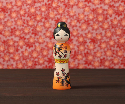 ABO, Masafumi 阿保正文工人 | Autumn leaves kokeshi 紅葉こけし | Tsugaru style 津軽系