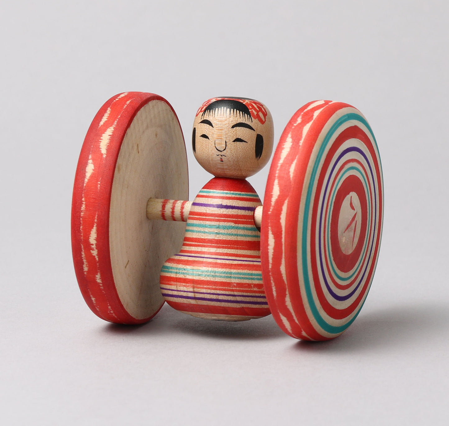 Fuku kuruma kokeshi doll | ABE, Kunitoshi 阿部国敏工人 | 福車こけし | Tsuchiyu style 土湯系