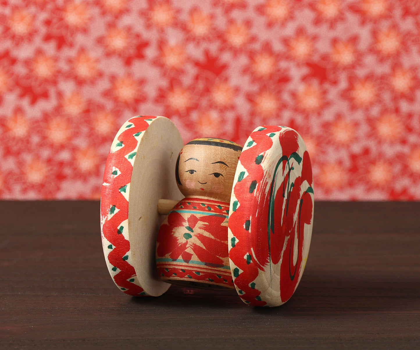 Fuku kuruma kokeshi doll | SHIDA, Kikuhiro 志田菊宏工人 | 福車こけし | Zaotakayu style 蔵王高湯系