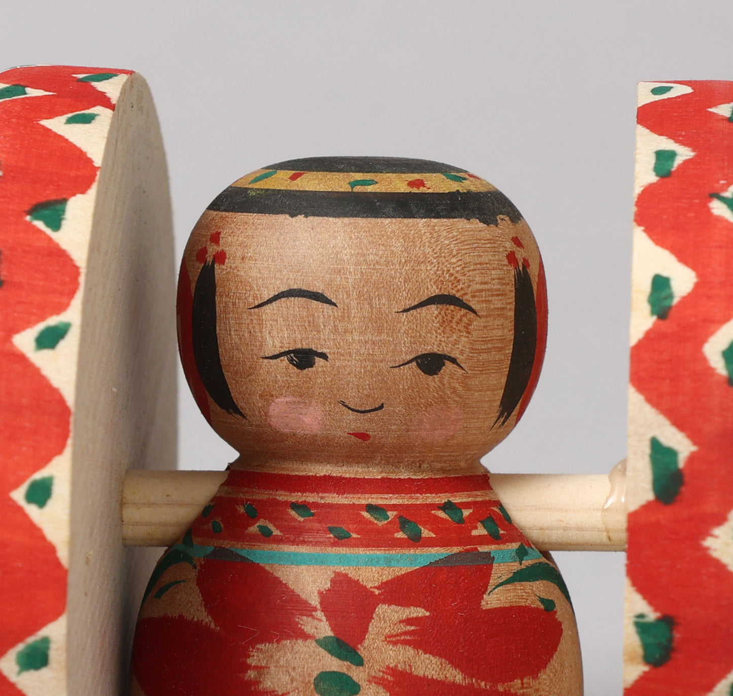 Fuku kuruma kokeshi doll | SHIDA, Kikuhiro 志田菊宏工人 | 福車こけし | Zaotakayu style 蔵王高湯系