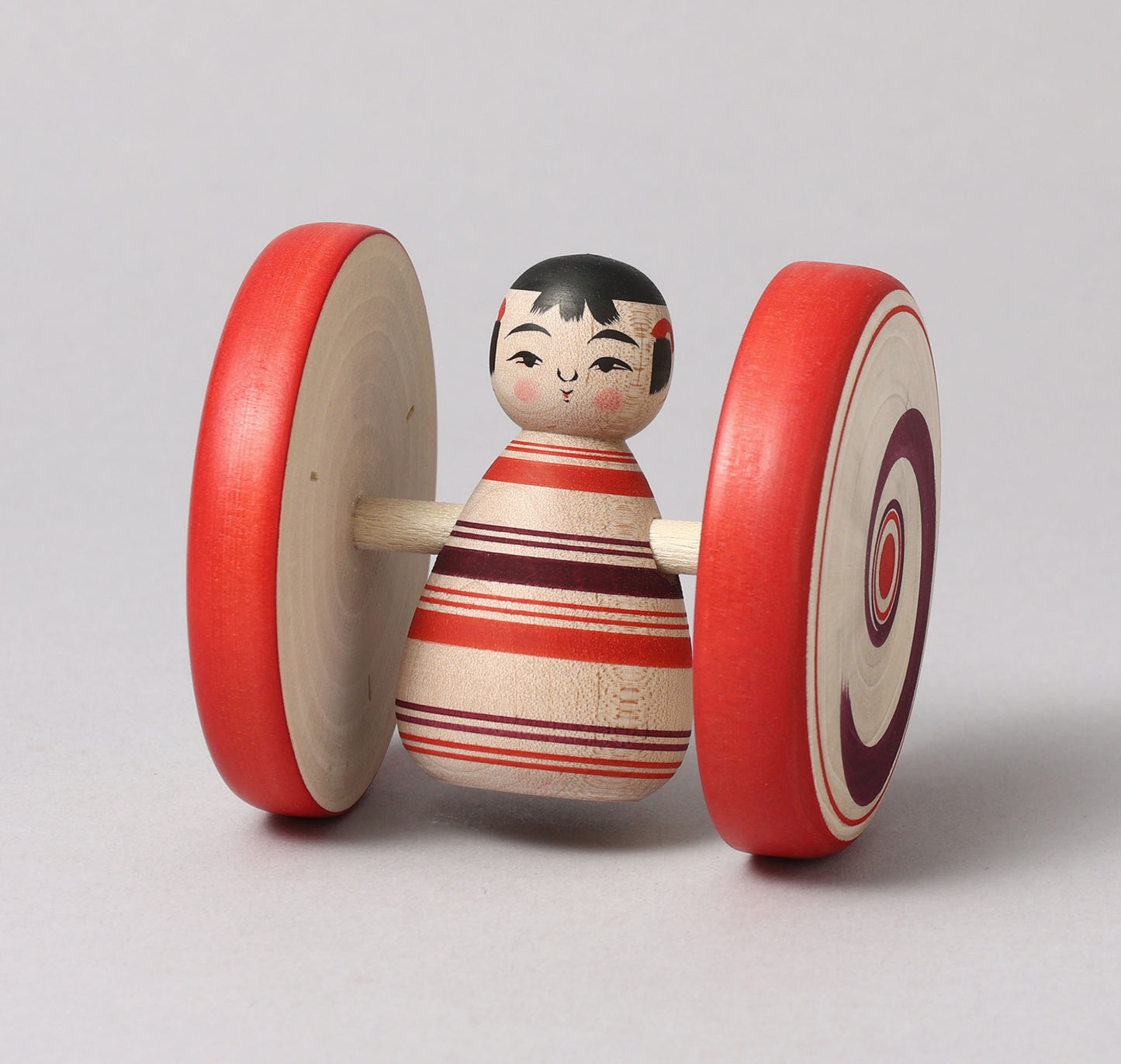 Fuku kuruma kokeshi doll | SASAMORI, Jyunichi 笹森淳一工人 | 福車こけし | Tsugaru style 津軽系