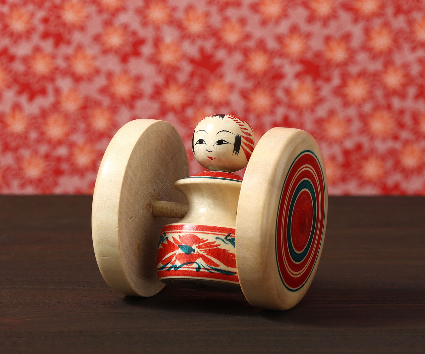 Fuku kuruma kokeshi doll | SATO, Yasuhiro 佐藤康広工人 | 福車こけし | Togatta style 遠刈田系