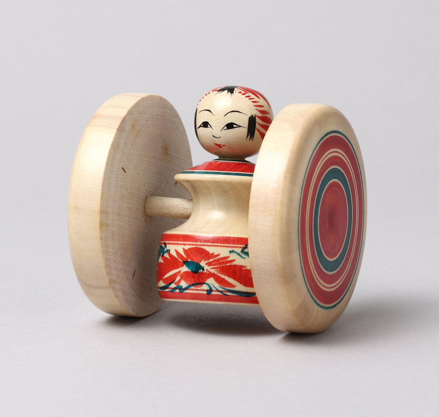 Fuku kuruma kokeshi doll | SATO, Yasuhiro 佐藤康広工人 | 福車こけし | Togatta style 遠刈田系