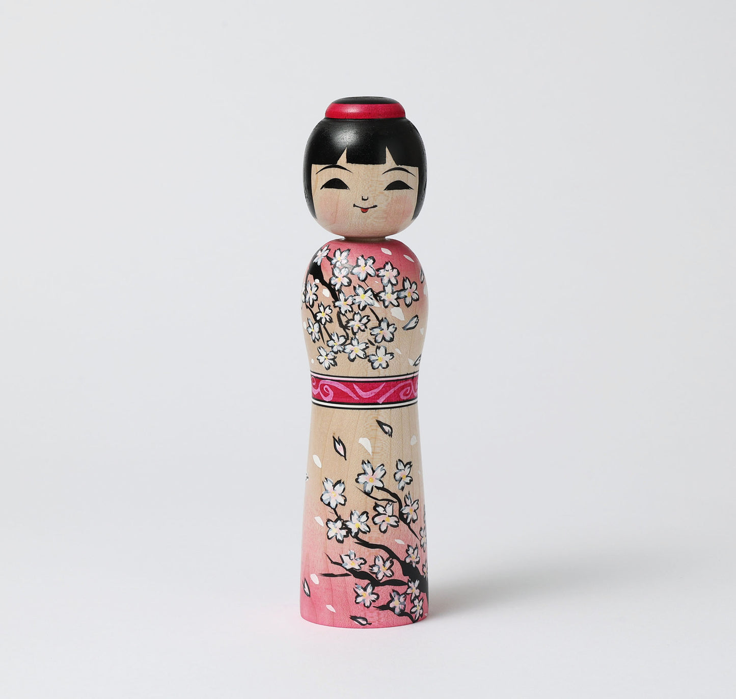 ABO, Masafumi 阿保正文工人 | Sakura-cherry blossom kokeshi doll 桜こけし | Tsugaru style 津軽系 | 18cm in height