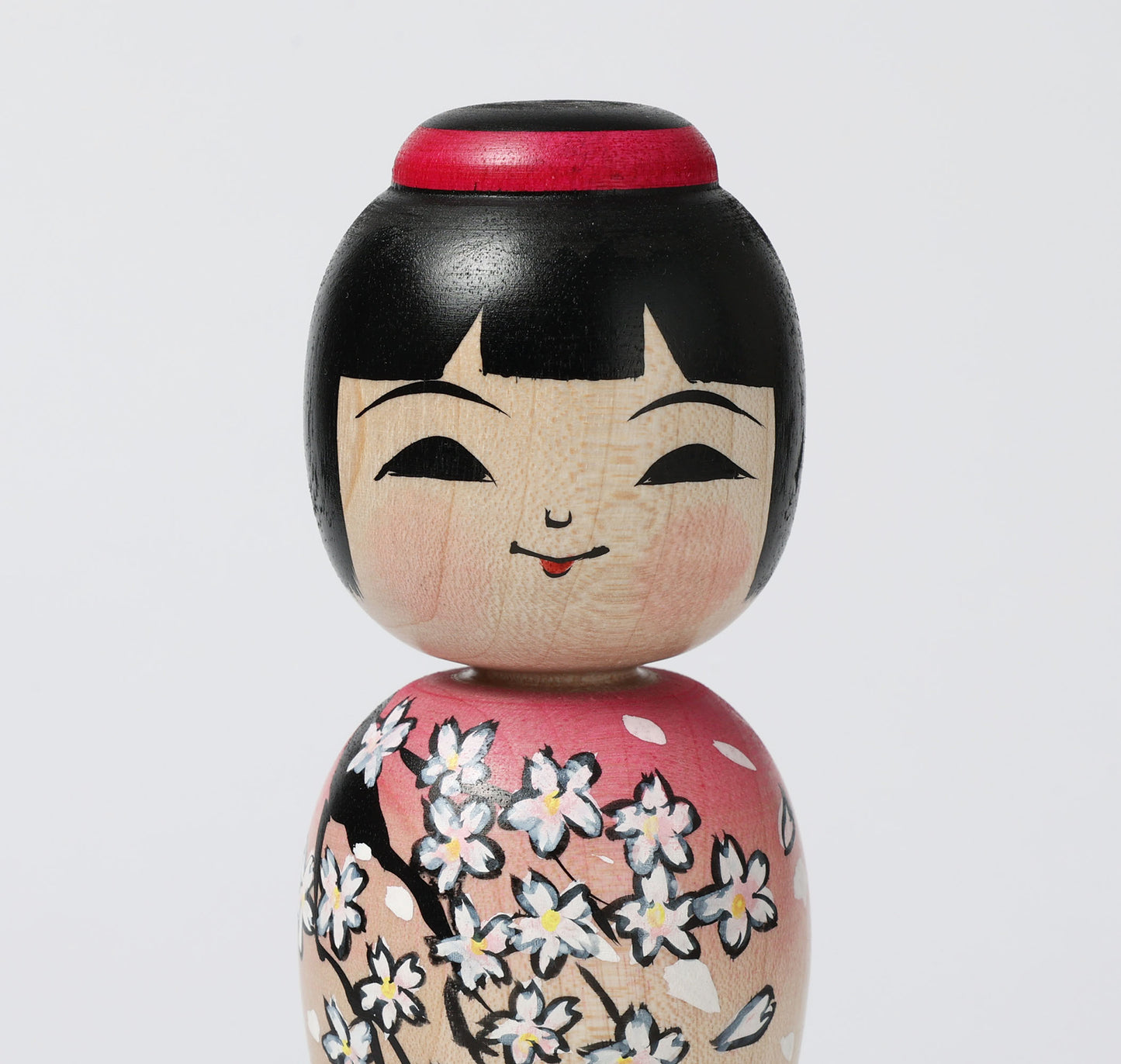 ABO, Masafumi 阿保正文工人 | Sakura-cherry blossom kokeshi doll 桜こけし | Tsugaru style 津軽系 | 18cm in height