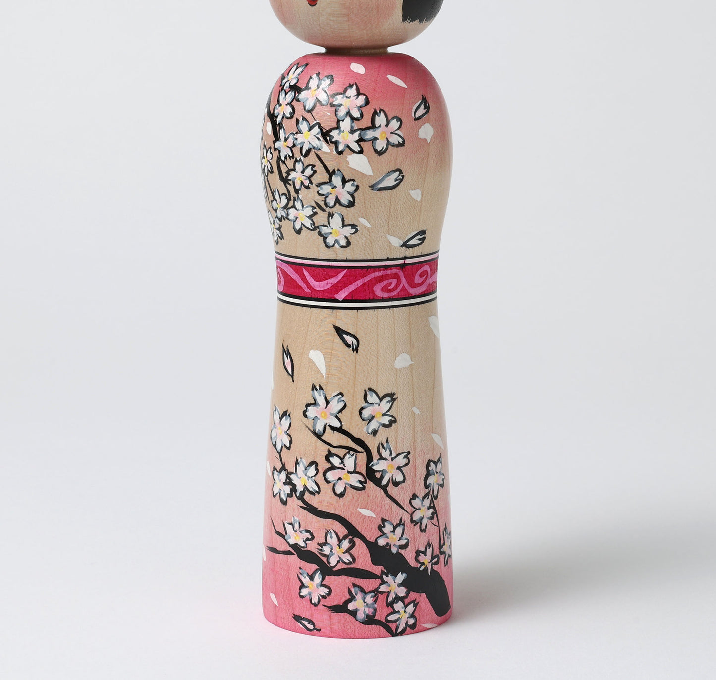 ABO, Masafumi 阿保正文工人 | Sakura-cherry blossom kokeshi doll 桜こけし | Tsugaru style 津軽系 | 18cm in height